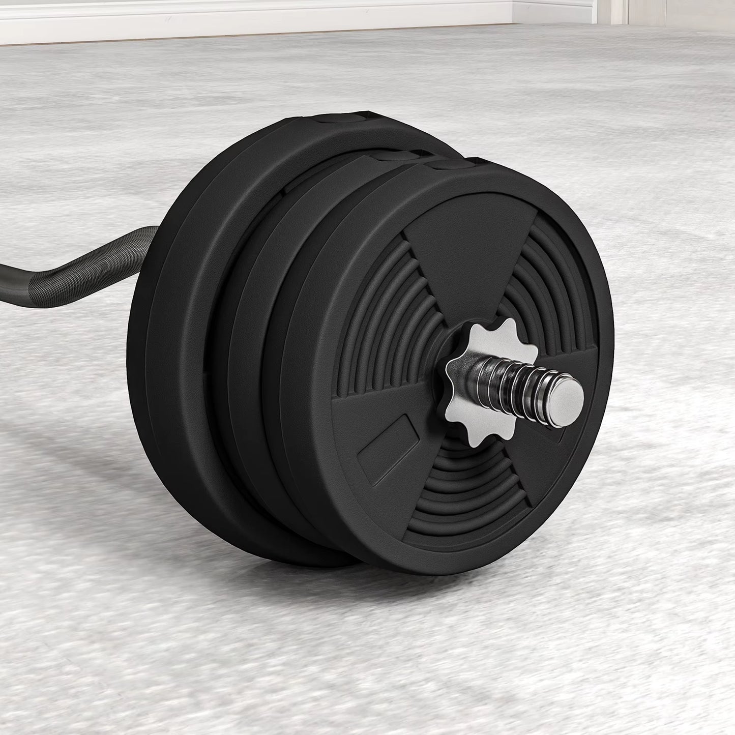 25Kg Barbell Weights Set, Adjustable Gym Weights up to 80Kg with 4Ft Curl Bar and Non-Slip Handle for Home Gym