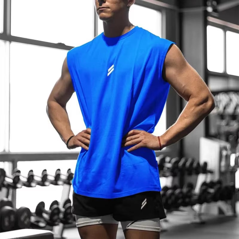 Sleeveless T-Shirt Men Quick-Drying Fitness Bodybuilding Shirt Male Fashion Basketball Vest Mesh Breathable Summer Gym Tank Men