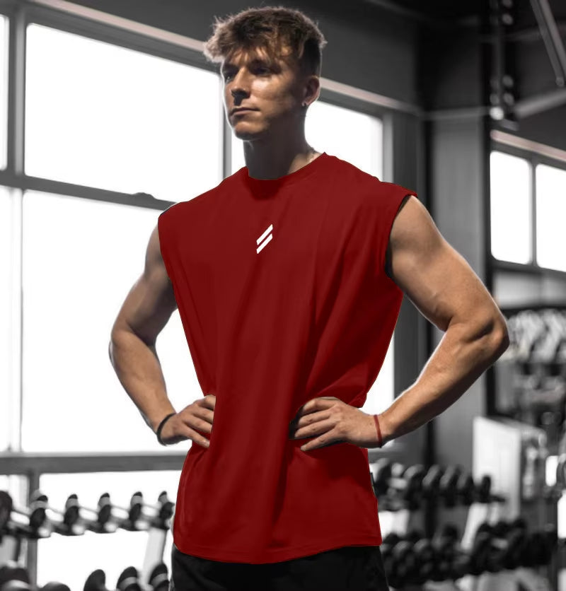 Sleeveless T-Shirt Men Quick-Drying Fitness Bodybuilding Shirt Male Fashion Basketball Vest Mesh Breathable Summer Gym Tank Men