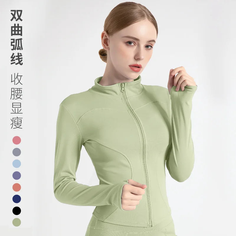 S-3XL Women'S Tracksuit Jacket Slim Fit Long Sleeved Fitness Coat Yoga Tops with Thumb Holes Gym Jacket Workout Sweatshirts2025