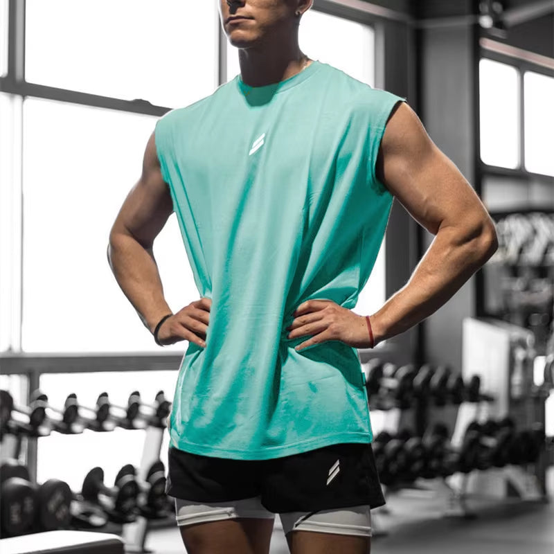 Sleeveless T-Shirt Men Quick-Drying Fitness Bodybuilding Shirt Male Fashion Basketball Vest Mesh Breathable Summer Gym Tank Men