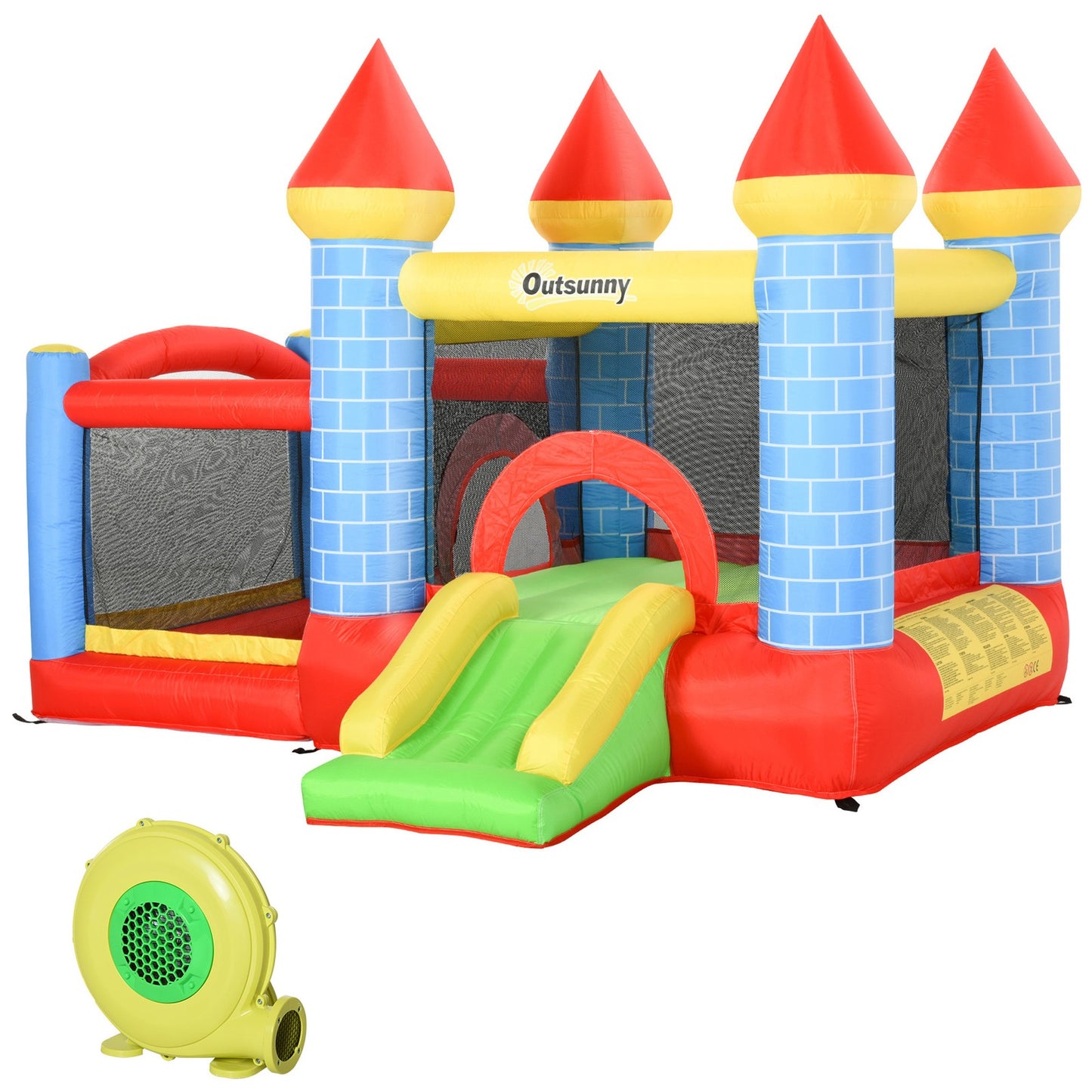 Multi-Activity Bouncy Castle, with Blower, Kids Bounce House, Multicoloured