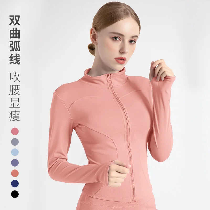 S-3XL Women'S Tracksuit Jacket Slim Fit Long Sleeved Fitness Coat Yoga Tops with Thumb Holes Gym Jacket Workout Sweatshirts2025