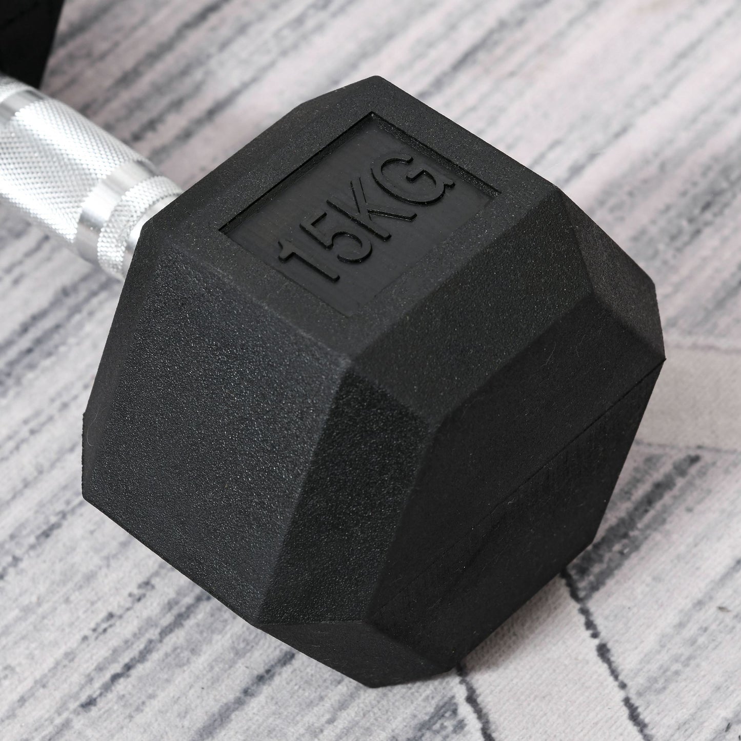 Single Rubber Hex Dumbbell Encased Ergo Weights Home Exercise Gym Fitness