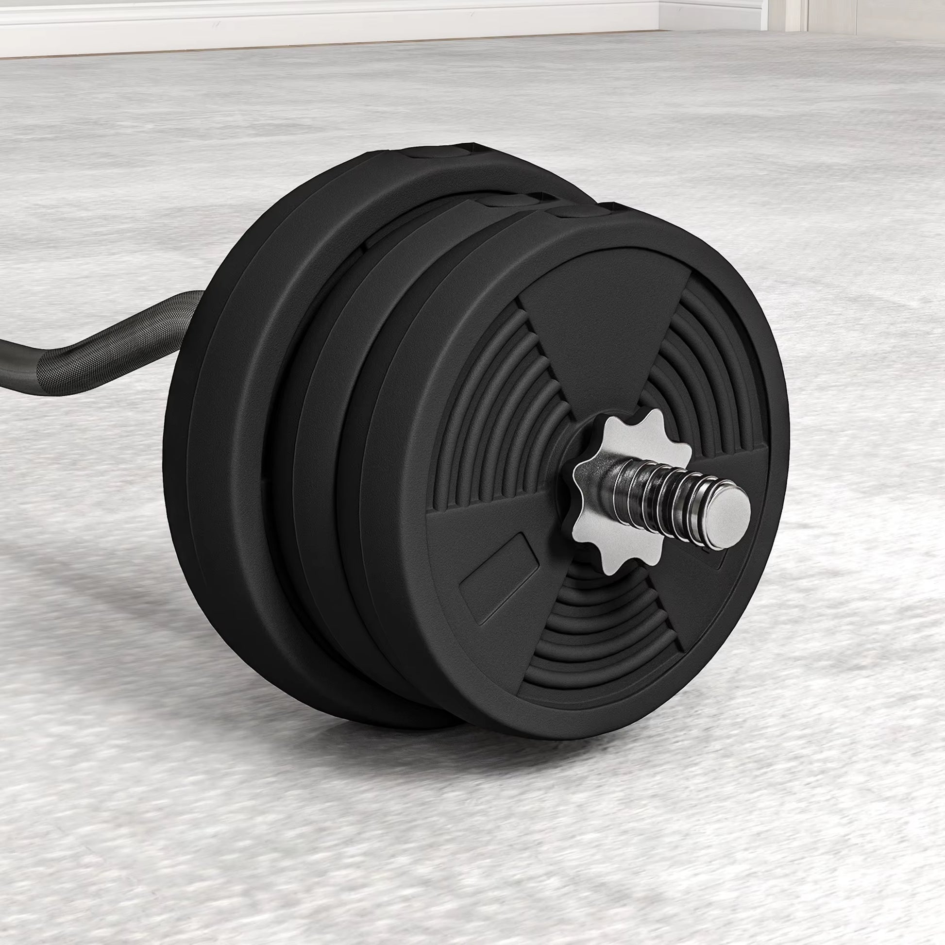 25Kg Barbell Weights Set, Adjustable Gym Weights up to 80Kg with 4Ft Curl Bar and Non-Slip Handle for Home Gym
