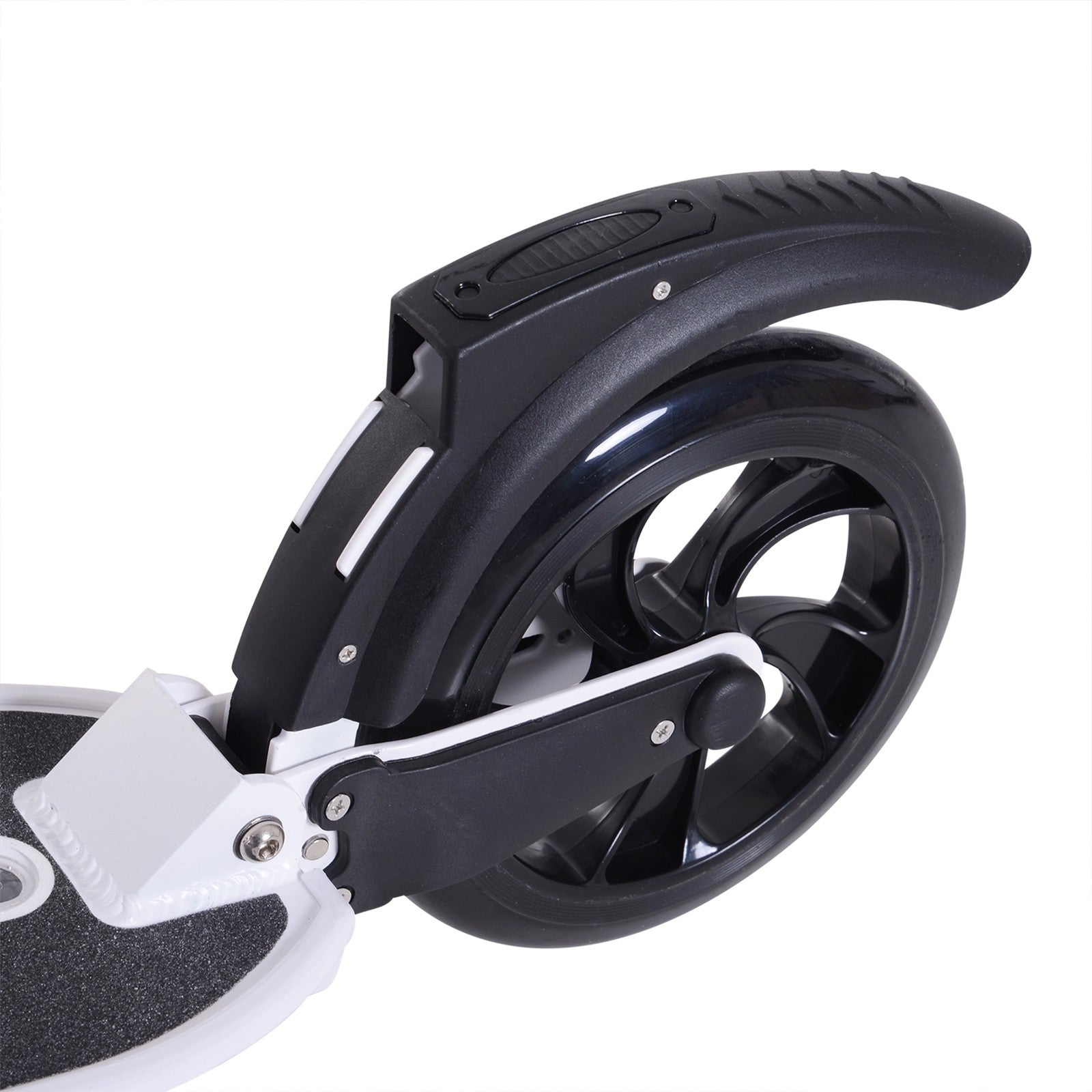 HOMCOM Folding Kick Scooter Teens Adult Ride on Adjustable 2 Big Wheels White
