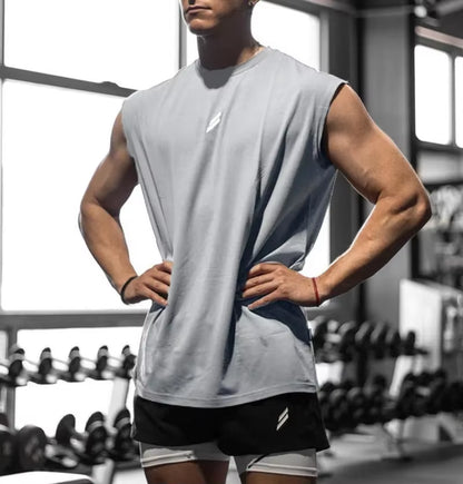 Sleeveless T-Shirt Men Quick-Drying Fitness Bodybuilding Shirt Male Fashion Basketball Vest Mesh Breathable Summer Gym Tank Men