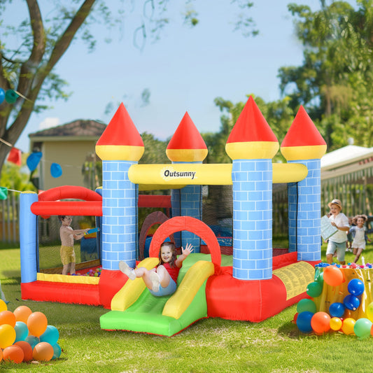 Multi-Activity Bouncy Castle, with Blower, Kids Bounce House, Multicoloured