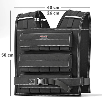 15KG Adjustable Weighted Vest for Men and Women, Weight Vest with 15 Metal Weights