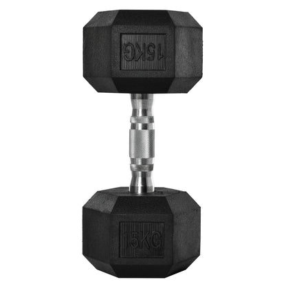 Single Rubber Hex Dumbbell Encased Ergo Weights Home Exercise Gym Fitness