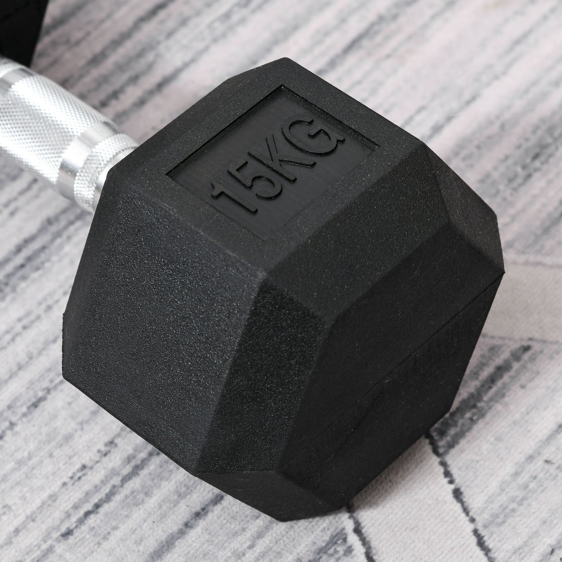 Single Rubber Hex Dumbbell Encased Ergo Weights Home Exercise Gym Fitness