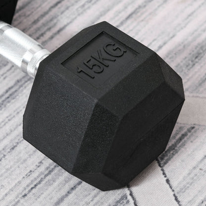 Single Rubber Hex Dumbbell Encased Ergo Weights Home Exercise Gym Fitness